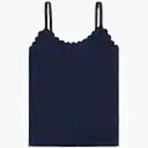 J. Crew Factory Navy Blue Scalloped Knit Camisole